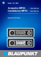 Blaupunkt Acapulco-MP-54 - Owners Manual